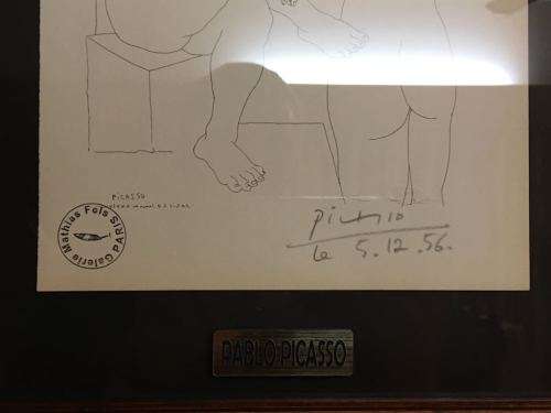 Original PICASSO autographed gallery print  - signed by Picasso in pencil in 1956 - LAST ONE